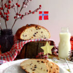 Julekake, Norwegian brioche Christmas cake with cardamom, dried and candied fruit
