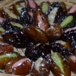 Disguised fruits for Christmas: dates, prunes and marzipan