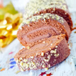 Christmas log with chocolate and speculoos