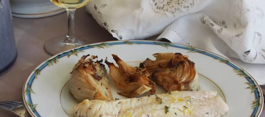 Sea bream fillets marinated in Pastis, braised fennel