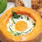 Egg casserole with spinach in a squash shell