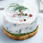 Small cheesecake-style fresh goat cheese mousse