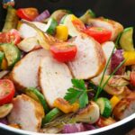 Pan-fried summer vegetables and La Baleine® grilled chicken supreme