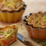 Vegetable and cantal cheese quiche