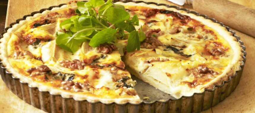 Quiche bacon and goat cheese