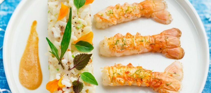 Risotto with champagne and langoustines
