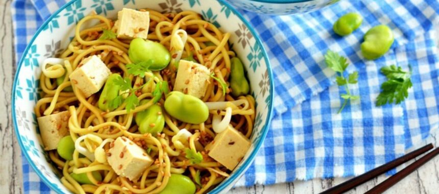 Asian Noodle Salad with Broad Beans