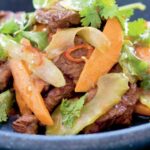 Stir-fried beef with chilli and coriander
