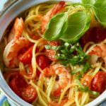 Spaghetti marinara with prawns