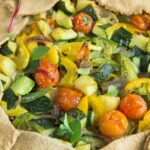 Rustic pie with sunny vegetables
