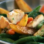 Wok of vegetables with chicken