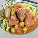 Stewed Beef with Olives in a Casserole