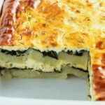 Potato gratin with ricotta and spinach