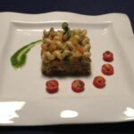 Vegetarian mille-feuille (with crunchy vegetables)