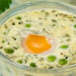 Easy cocotte egg with peas