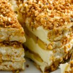 Camembert millefeuille with apples