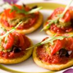 Mini tomato and arugula tarts
