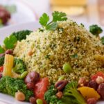 Green Couscous with beans and chickpeas