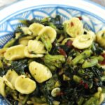 Orecchiette with green vegetables and candied tomatoes
