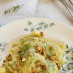 Homemade ricotta spinach and parmesan ravioli
