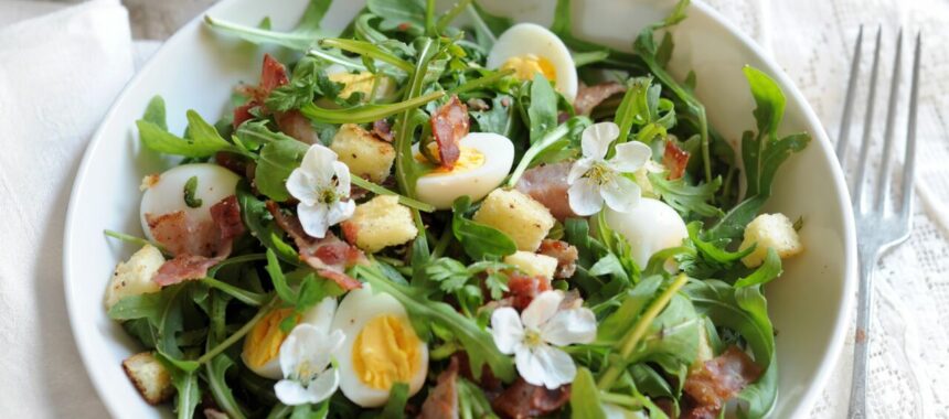 Easter quail egg salad