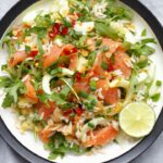 Salade de saumon fumé au riz et lentilles corail