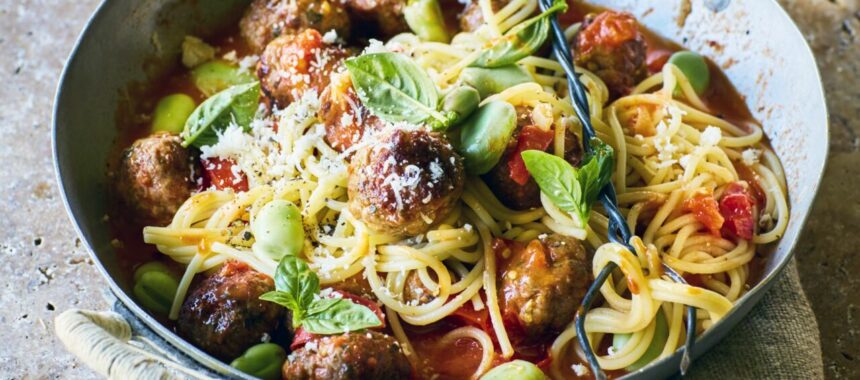 Spaghetti with Pork Meatballs and Fennel