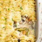 Pasta gratin with leftover blanquette