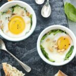 Egg casserole with fresh spinach