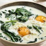 Egg casserole with spinach and cream