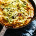 Puffed onion and zucchini omelet