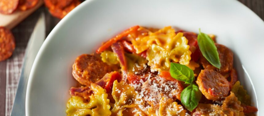 One pot pasta chorizo basilic