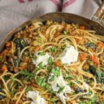 Spaghetti bolognese with lentils