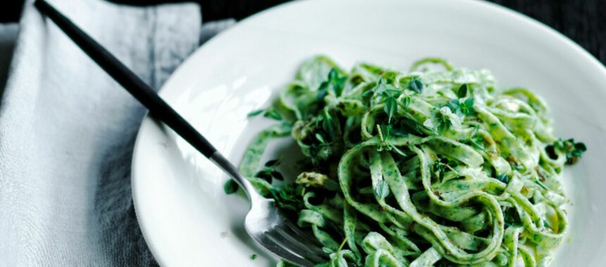 Herb tagliatelle with sorrel butter