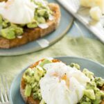 Toasted bread with avocado and poached egg