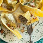 Tortelloni with foie gras and almonds