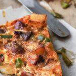 Spanish tortilla with chorizo and green pepper
