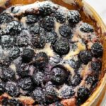 Summer clafouti with black cherries