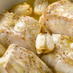 Roasted cod with garlic