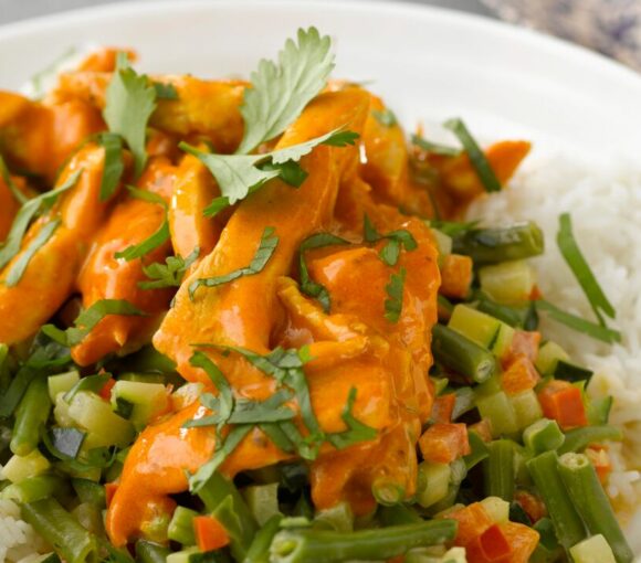 Curry vert de porc aux légumes