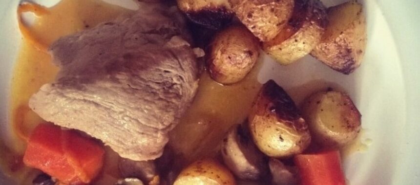 Orange pork tenderloin with new potatoes