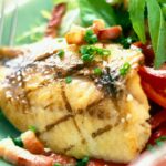 Fish fillets with bacon sauce