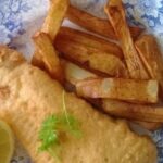 Fish and chips (fried breaded fish and chips)