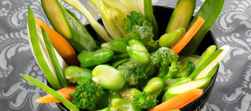 Légumes vapeur à la vinaigrette miso