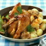 Chicken with gnocchi and mushrooms