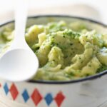 Mashed potatoes with broccoli