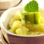 Mashed potatoes and zucchini
