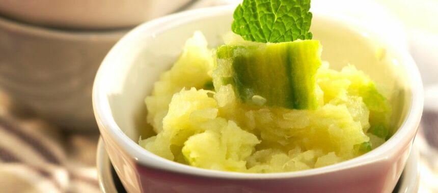 Mashed potatoes and zucchini