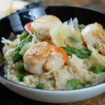 Risotto with scallops and asparagus
