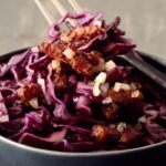 Red cabbage salad with bacon